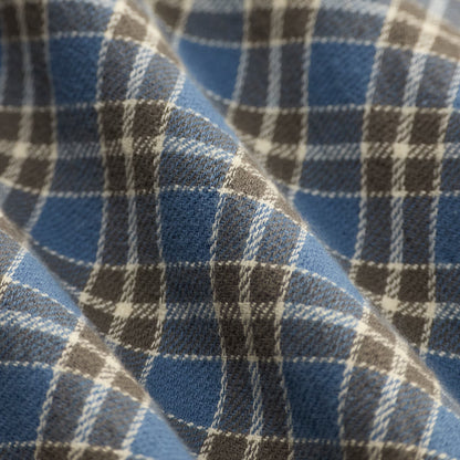 RRL By Ralph Lauren Plaid Twill Camp Shirt Blue / Grey