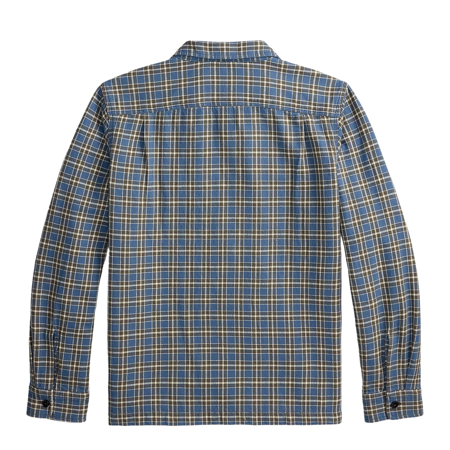 RRL By Ralph Lauren Plaid Twill Camp Shirt Blue / Grey