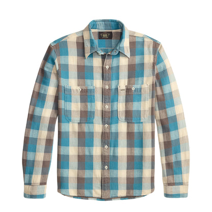 RRL By Ralph Lauren Plaid Twill Workshirt Blue / White