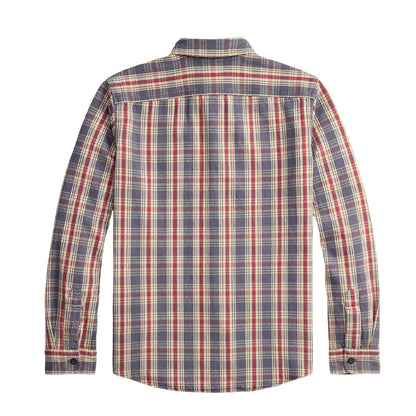 RRL By Ralph Lauren Plaid Twill Workshirt Blue / Cream / Red - The Sporting Lodge