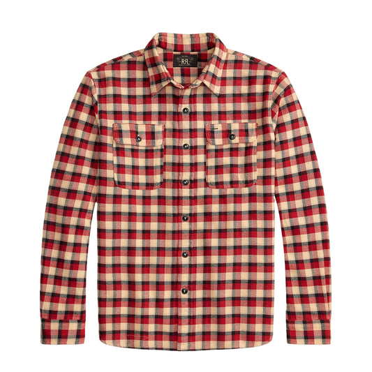 RRL By Ralph Lauren Plaid Twill Workshirt Red / Cream