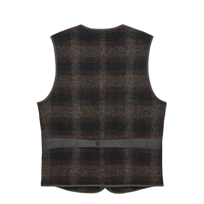 RRL By Ralph Lauren Plaid Wool-Cotton Waistcoat Brown / Multi