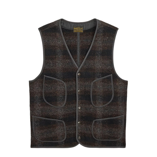RRL By Ralph Lauren Plaid Wool-Cotton Waistcoat Brown / Multi