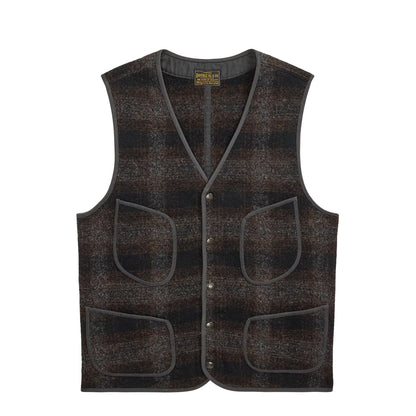 RRL By Ralph Lauren Plaid Wool-Cotton Waistcoat Brown / Multi