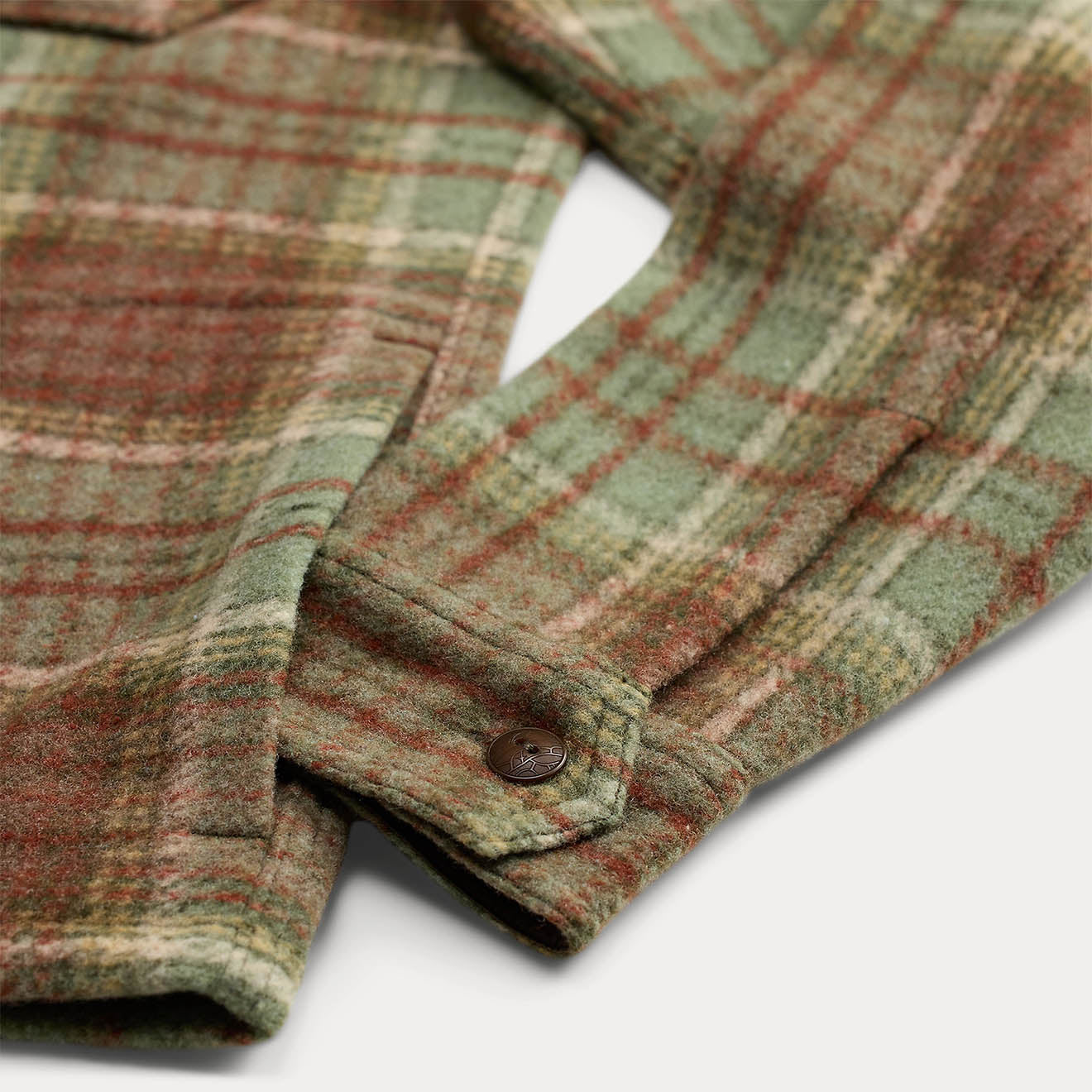 RRL By Ralph Lauren Plaid Wool Blend Workshirt Green / Multi