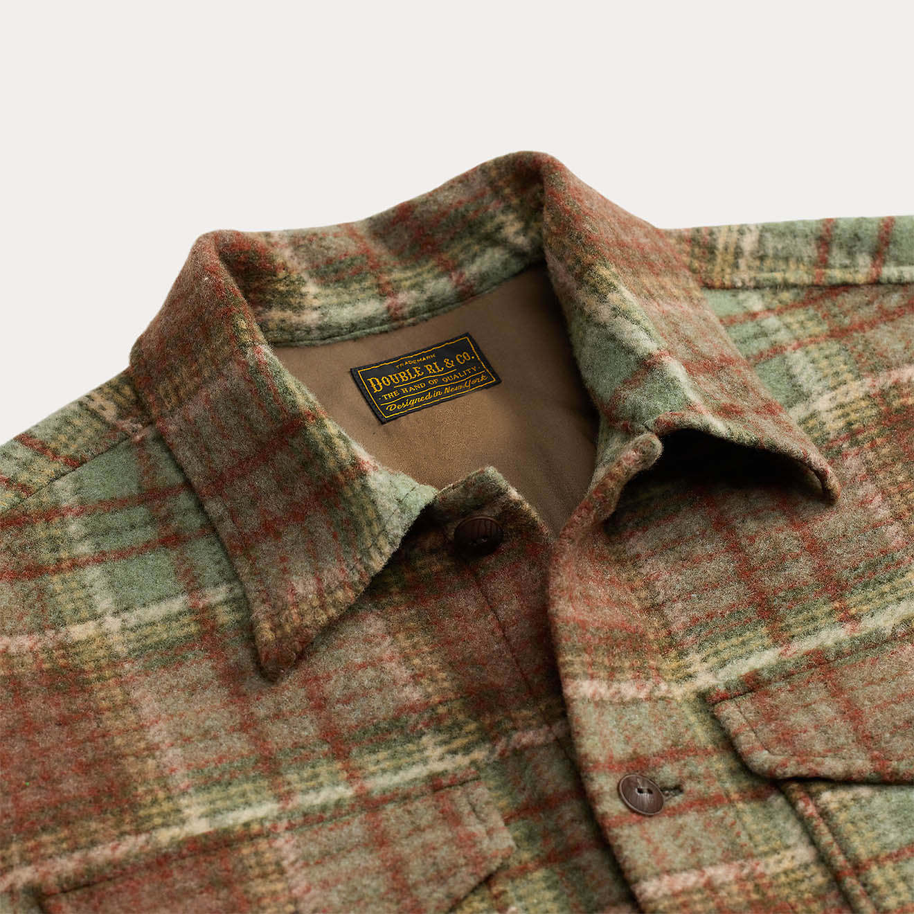 RRL By Ralph Lauren Plaid Wool Blend Workshirt Green / Multi
