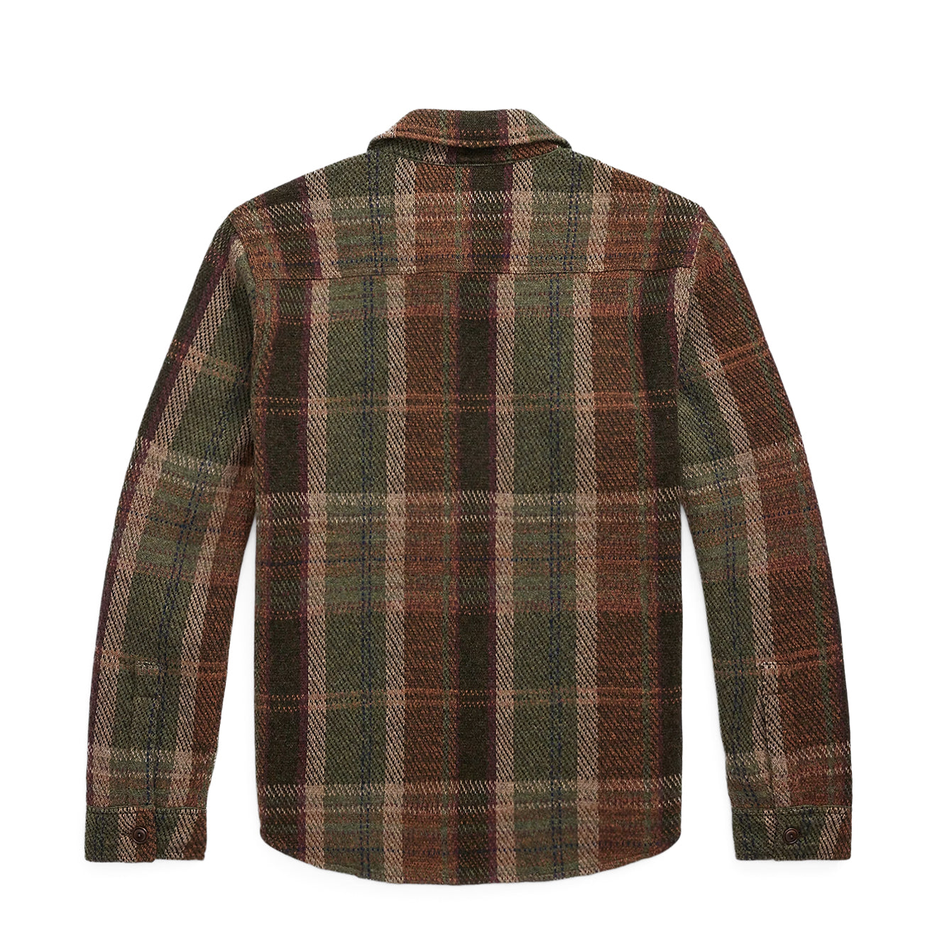 RRL By Ralph Lauren Plaid Wool Cashmere Workshirt Sweater Olive Multi - The Sporting Lodge