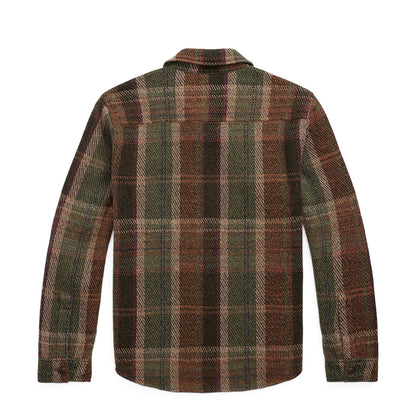 RRL By Ralph Lauren Plaid Wool Cashmere Workshirt Sweater Olive Multi - The Sporting Lodge