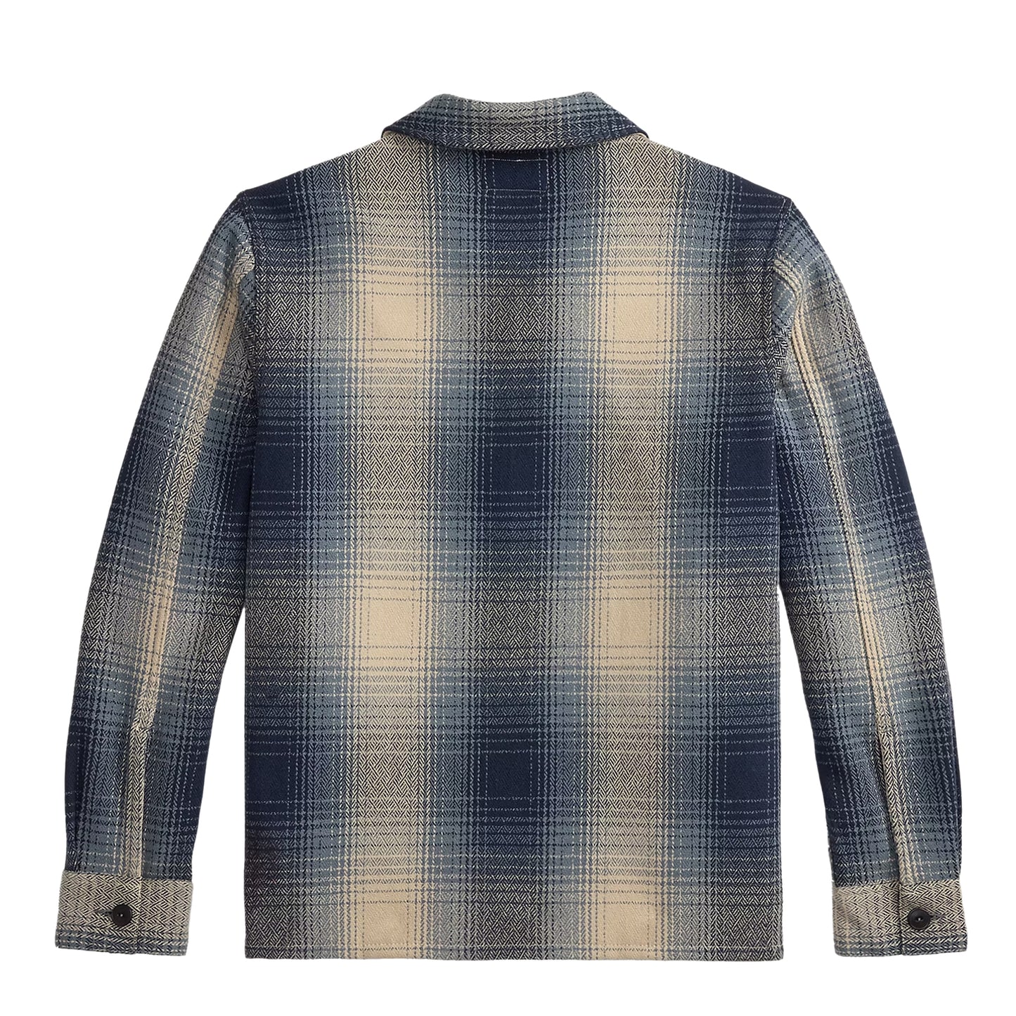 RRL By Ralph Lauren Plaid Wool Twill Overshirt Blue / Cream
