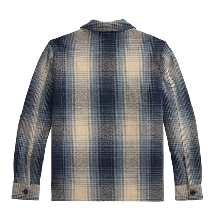 RRL By Ralph Lauren Plaid Wool Twill Overshirt Blue / Cream