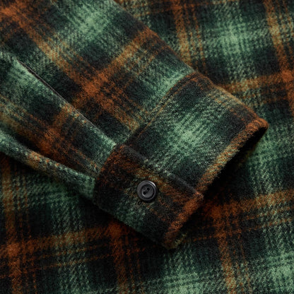 RRL By Ralph Lauren Plaid Wool Twill Overshirt Rl-772 Green Multi
