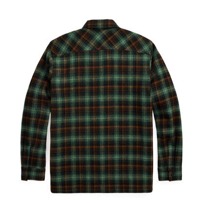 RRL By Ralph Lauren Plaid Wool Twill Overshirt Rl-772 Green Multi