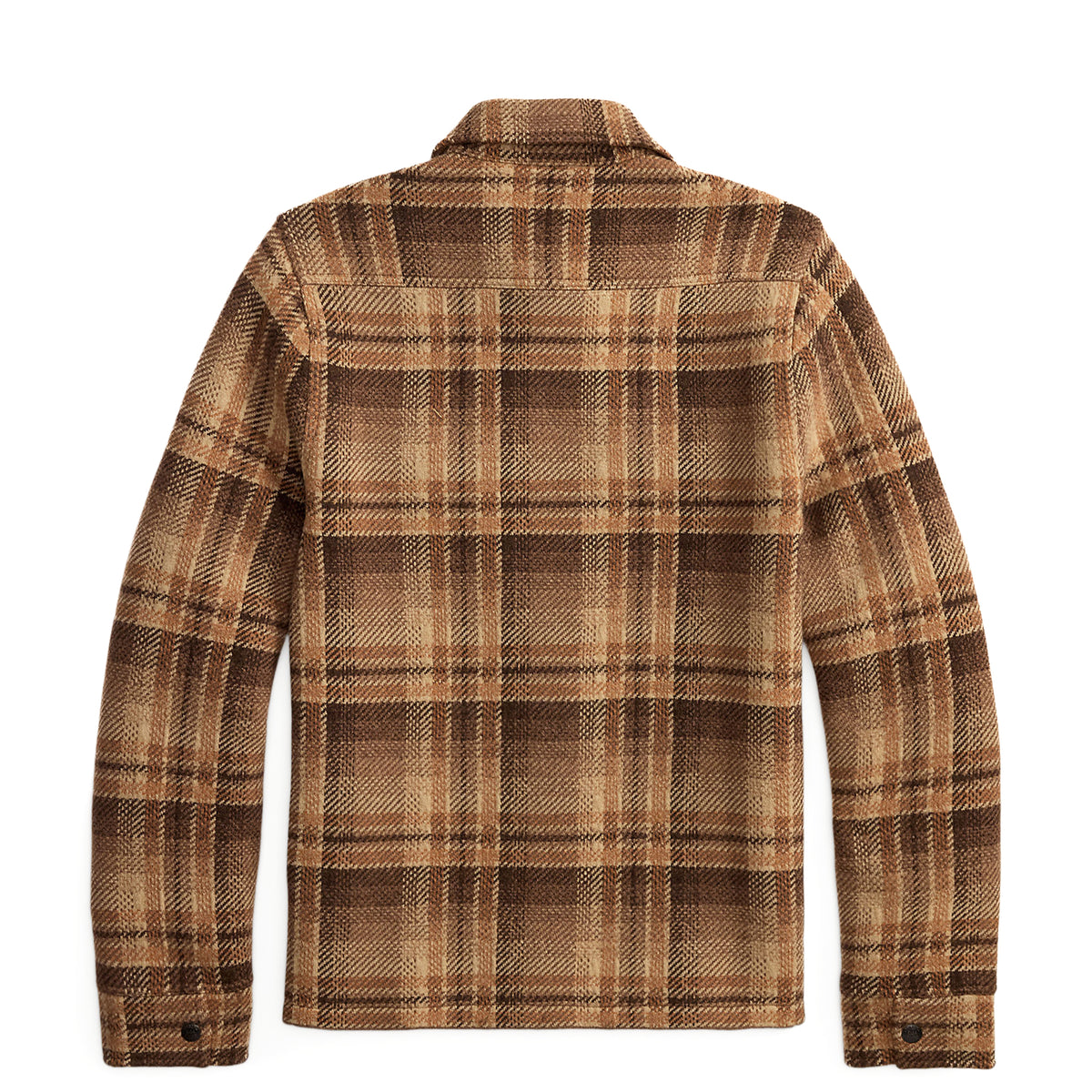 RRL By Ralph Lauren Plaid Wool Workshirt Sweater Tan / Rust Multi