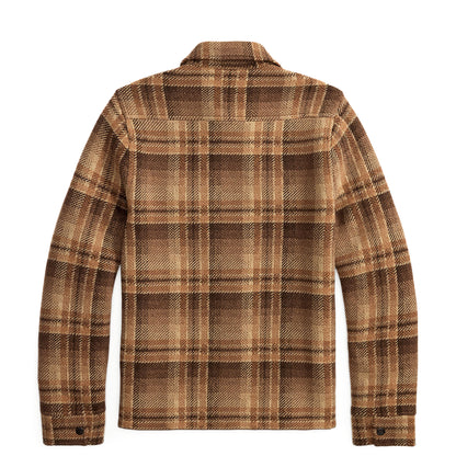 RRL By Ralph Lauren Plaid Wool Workshirt Sweater Tan / Rust Multi