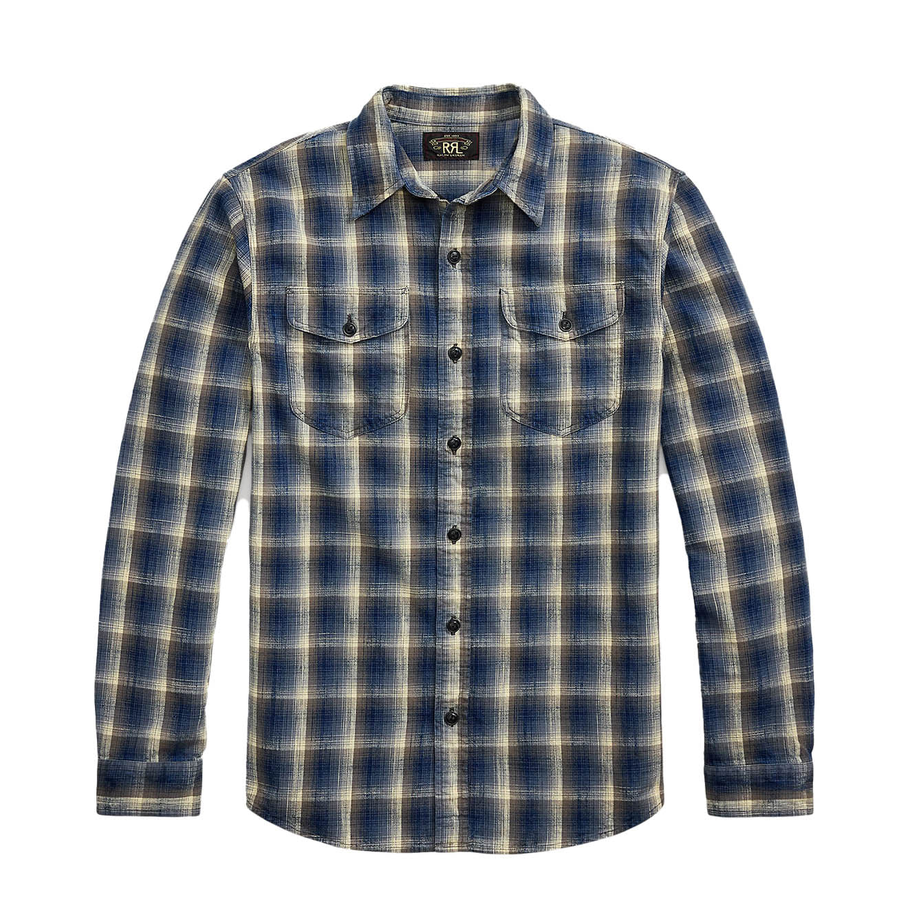 RRL By Ralph Lauren Plaid Woven Workshirt Blue / Gray | The