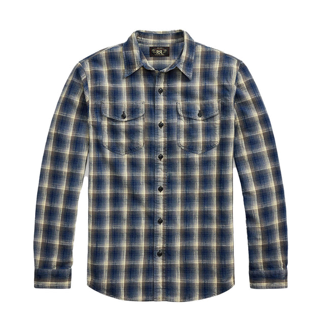 RRL By Ralph Lauren Plaid Woven Workshirt Blue / Gray – The
