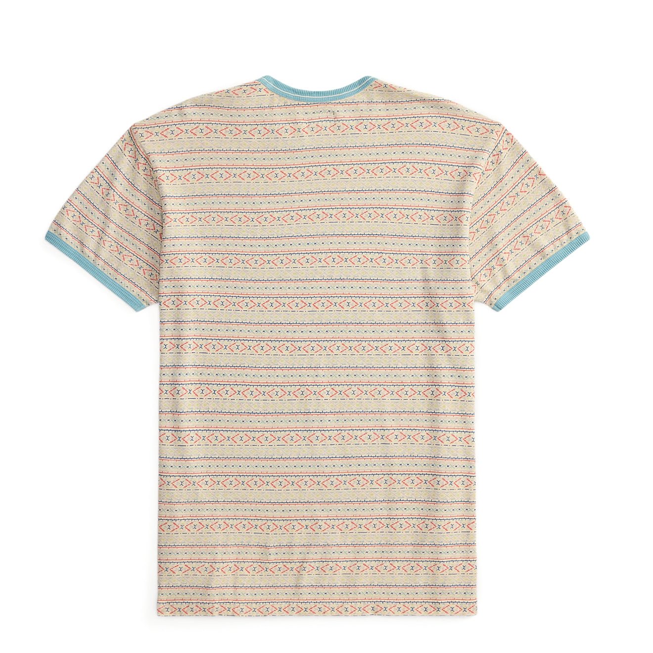 RRL By Ralph Lauren Print Ringer Short Sleeve T Shirt Cream / Multi