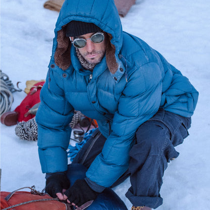 RRL By Ralph Lauren Quilted Ripstop Hooded Jacket Vintage Blue