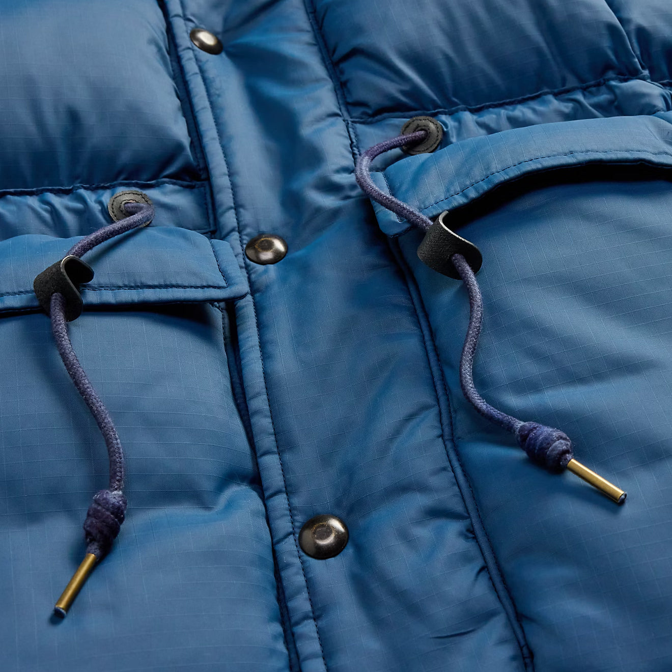 RRL By Ralph Lauren Quilted Ripstop Hooded Jacket Vintage Blue