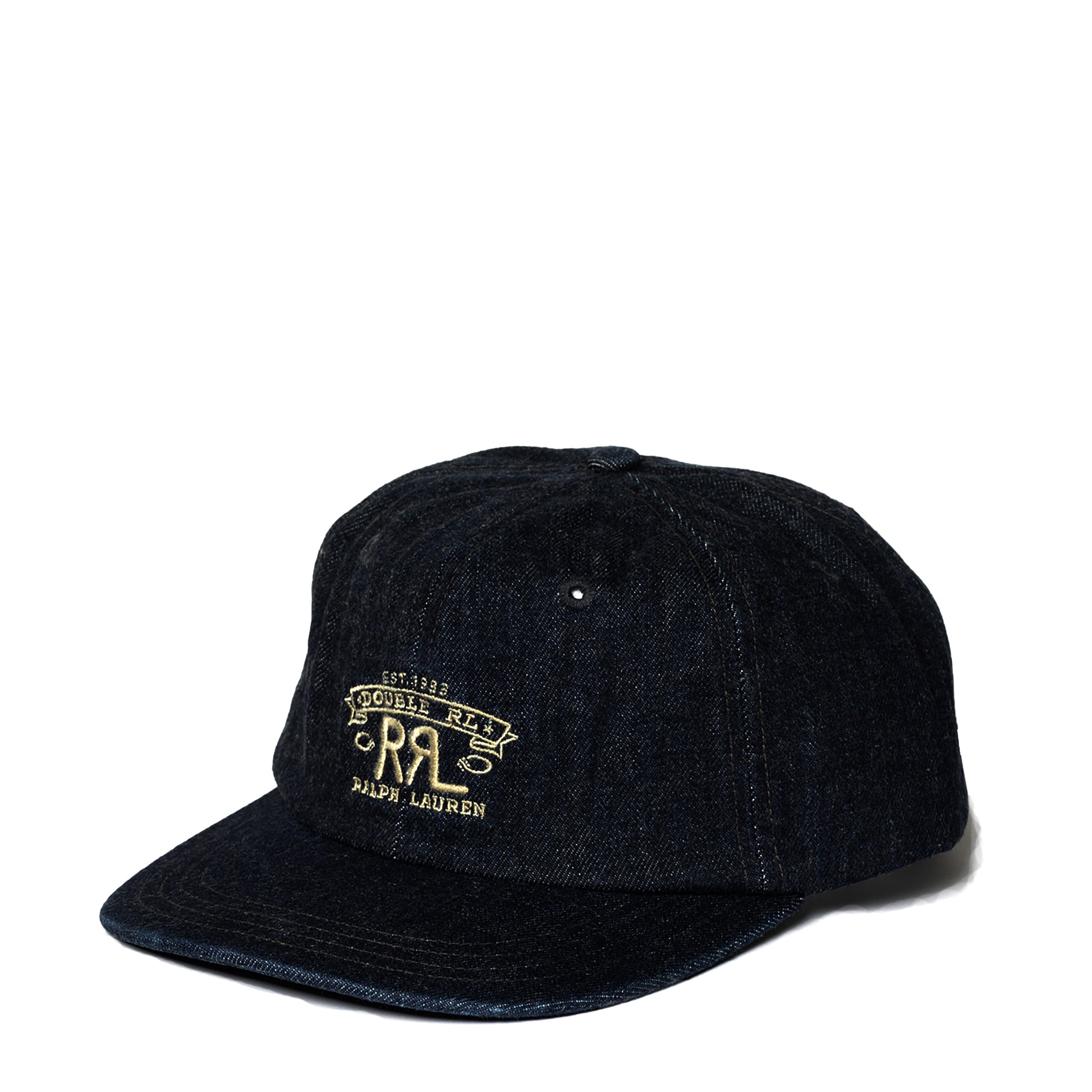 RRL By Ralph Lauren Ranch Logo Denim Ball Cap Rinse - The Sporting Lodge