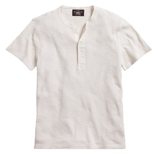 RRL By Ralph Lauren S/S Henley Short Sleeve Knit Paper White