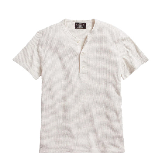 RRL By Ralph Lauren S/S Henley Short Sleeve Knit Paper White