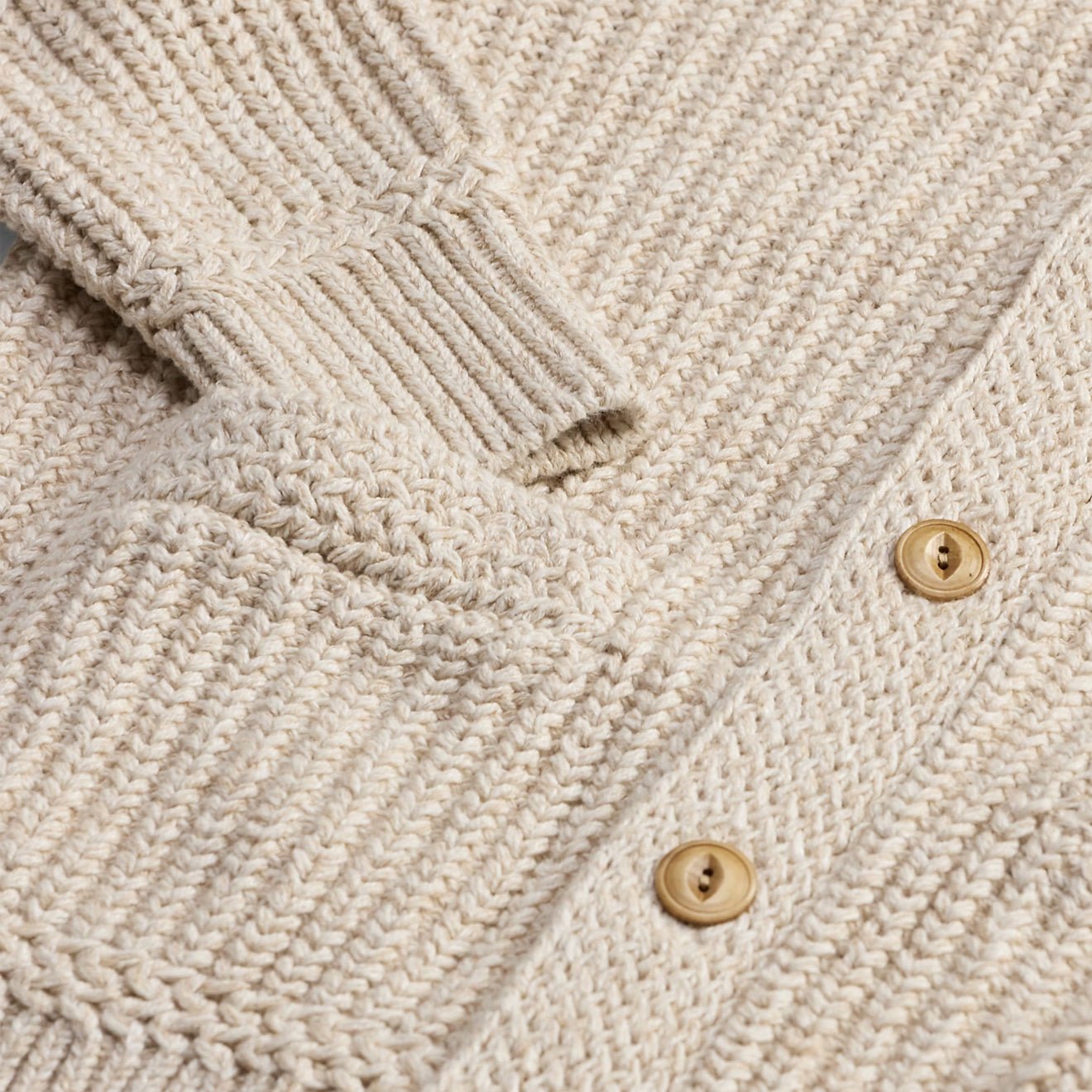 RRL By Ralph Lauren Shawl Card Long Sleeve Cardigan Cream