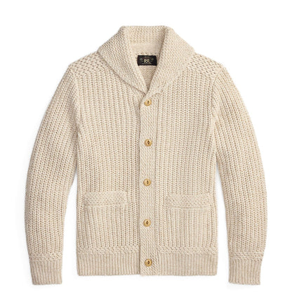 RRL By Ralph Lauren Shawl Card Long Sleeve Cardigan Cream