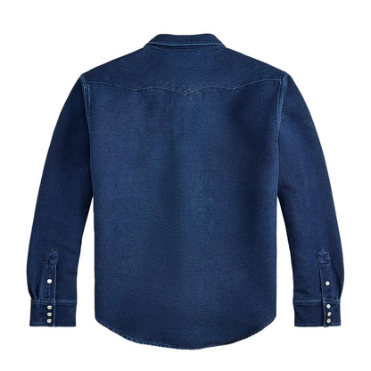 RRL By Ralph Lauren Slim Fit Chamois Western Shirt Indigo