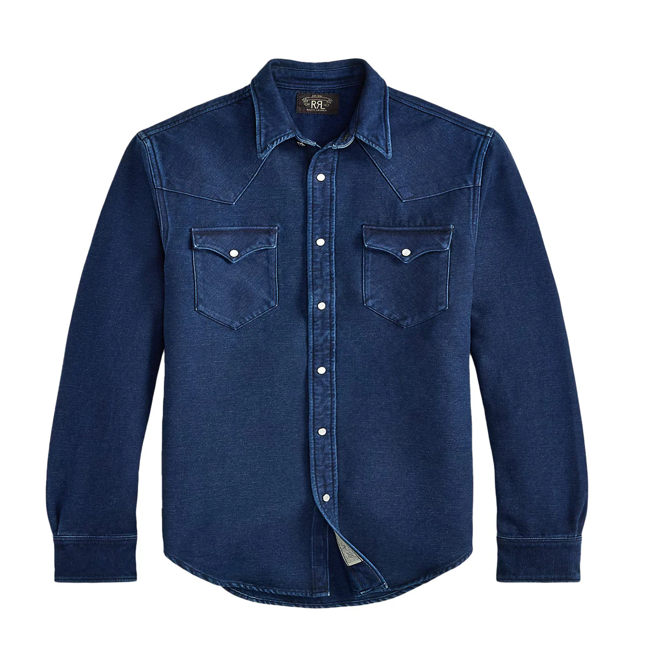 RRL By Ralph Lauren Slim Fit Chamois Western Shirt Indigo