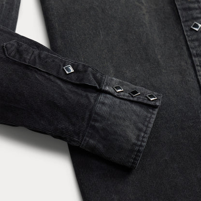 RRL By Ralph Lauren Slim Fit Corduroy Western Shirt Black