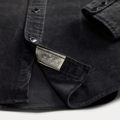 RRL By Ralph Lauren Slim Fit Corduroy Western Shirt Black