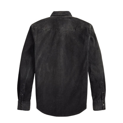 RRL By Ralph Lauren Slim Fit Corduroy Western Shirt Black