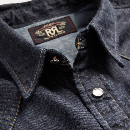 RRL By Ralph Lauren Slim Fit Denim Western Shirt Rinse - The Sporting Lodge