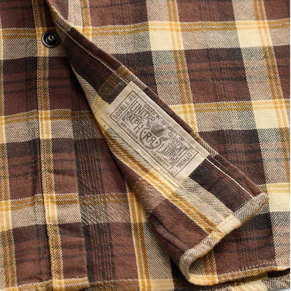 RRL By Ralph Lauren Slim Fit Plaid Twill Western Shirt Brown / Mustard / Cream - The Sporting Lodge