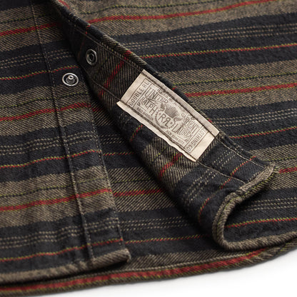 RRL By Ralph Lauren Slim Fit Plaid Twill Western Shirt Dark Navy Multi - The Sporting Lodge