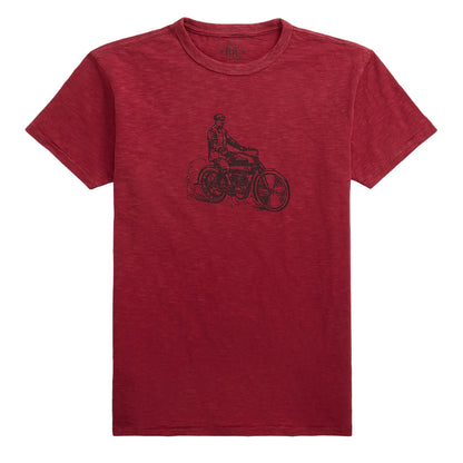 RRL By Ralph Lauren Slub Jersey Graphic T-Shirt Burgundy - The Sporting Lodge