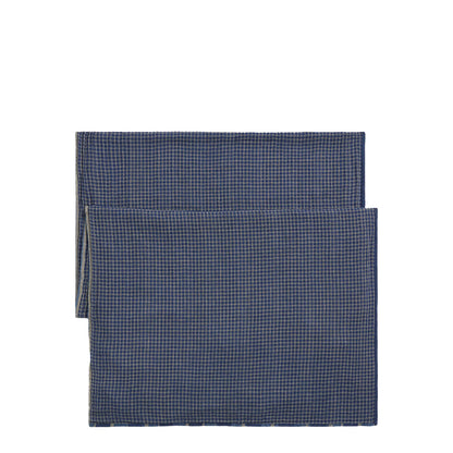 RRL By Ralph Lauren Striped Double Faced Cotton Scarf Indigo Multi Stripe / Plaid