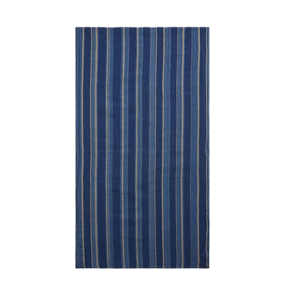 RRL By Ralph Lauren Striped Double Faced Cotton Scarf Indigo Multi Stripe / Plaid