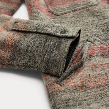 RRL By Ralph Lauren Striped Double Knit Wool Blend Jacket Red / Multi