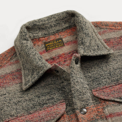 RRL By Ralph Lauren Striped Double Knit Wool Blend Jacket Red / Multi
