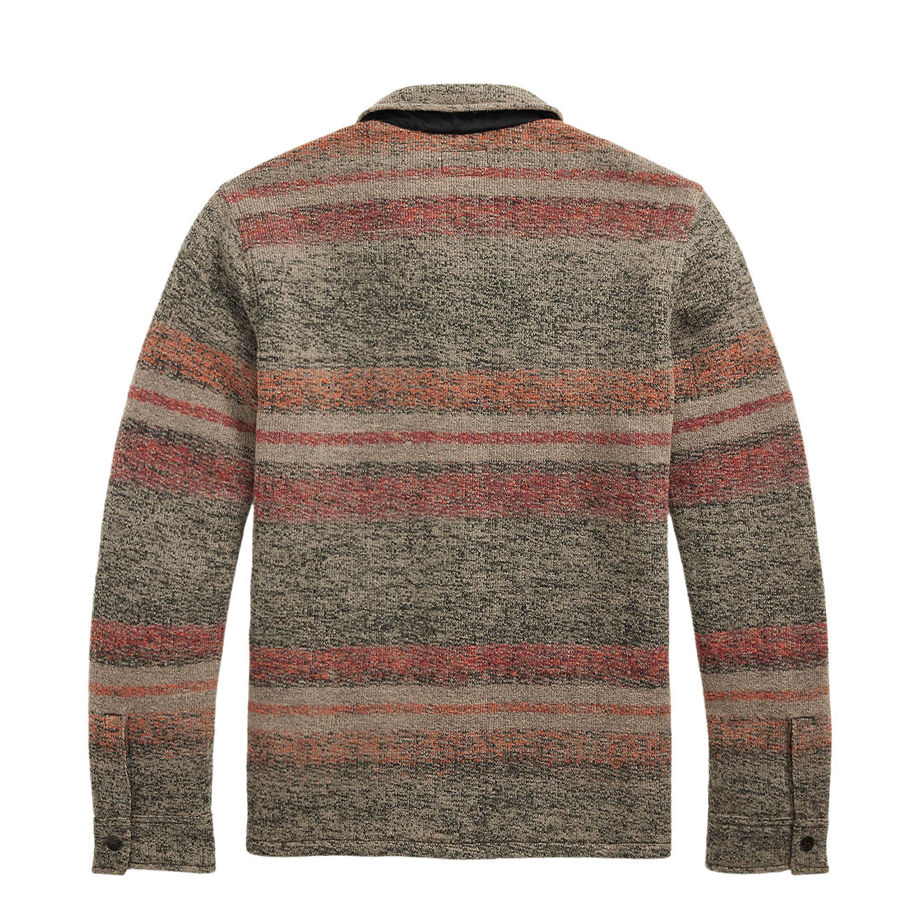 RRL By Ralph Lauren Striped Double Knit Wool Blend Jacket Red / Multi