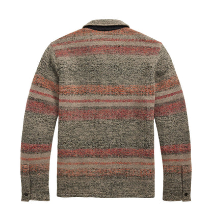 RRL By Ralph Lauren Striped Double Knit Wool Blend Jacket Red / Multi