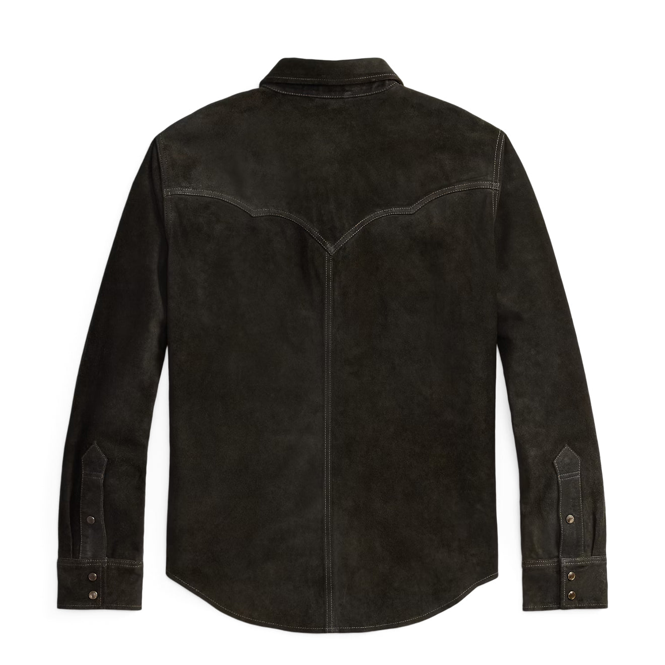 RRL By Ralph Lauren Suede Western Shirt Jacket Vintage Black - The Sporting Lodge