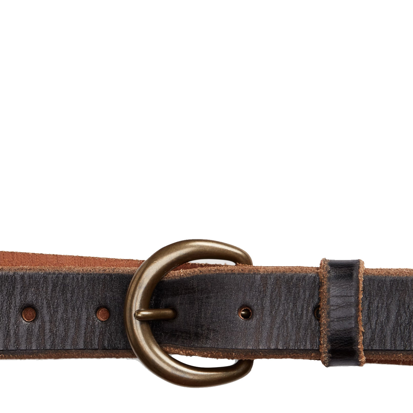 RRL By Ralph Lauren Tumbled Leather Belt Brown - The Sporting Lodge
