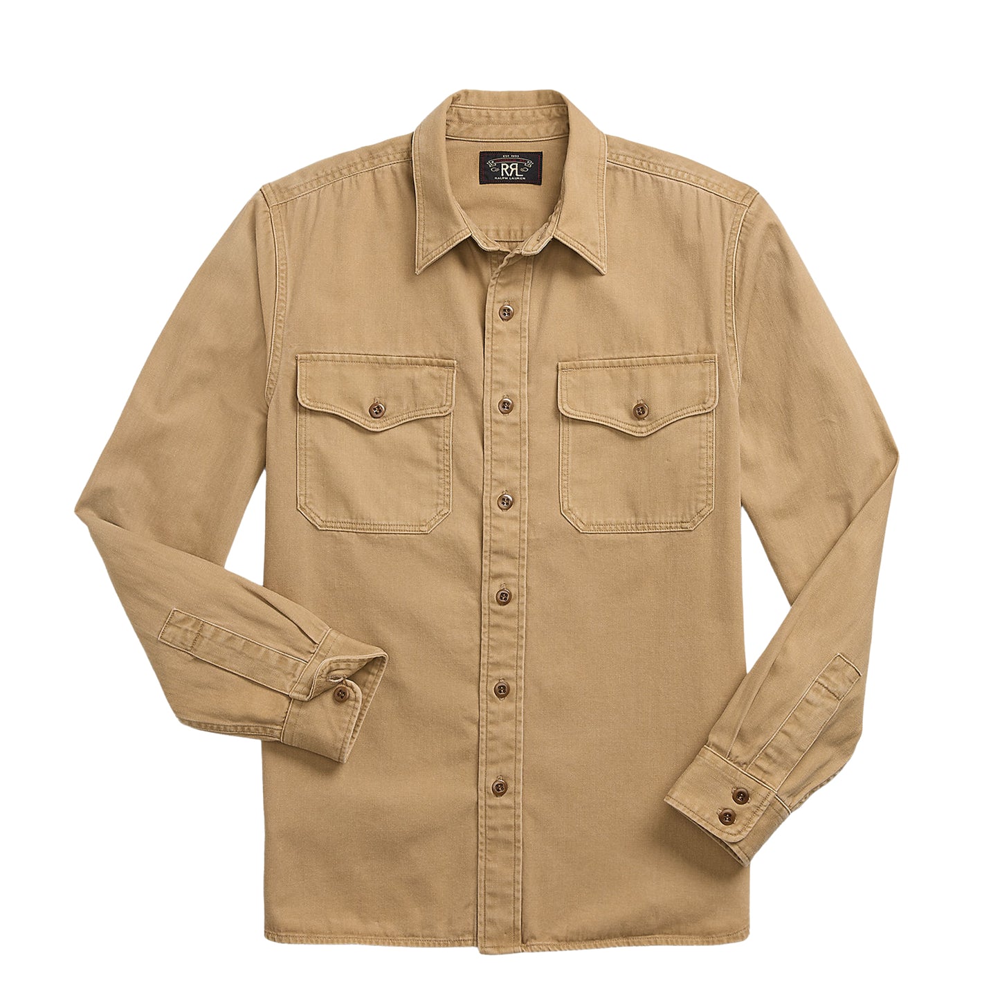 RRL By Ralph Lauren Twill Officer's Workshirt Faded Tan