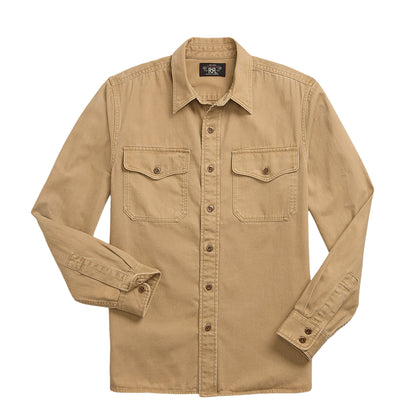 RRL By Ralph Lauren Twill Officer's Workshirt Faded Tan