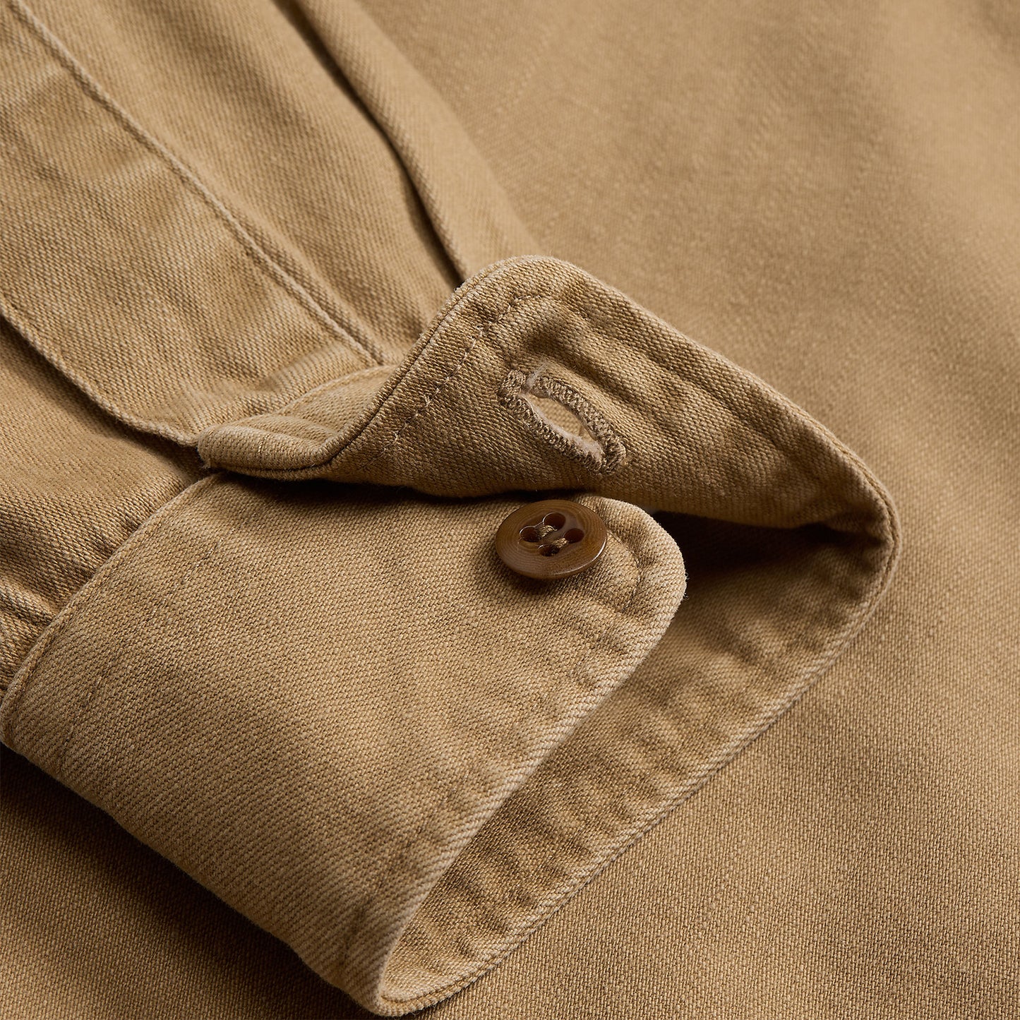 RRL By Ralph Lauren Twill Officer's Workshirt Faded Tan