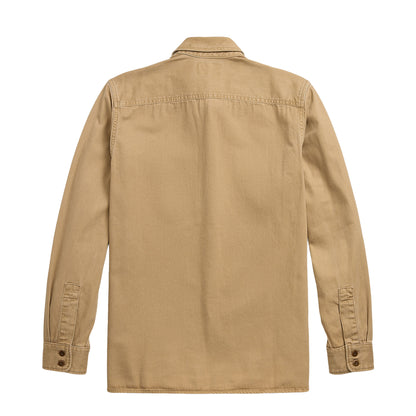 RRL By Ralph Lauren Twill Officer's Workshirt Faded Tan