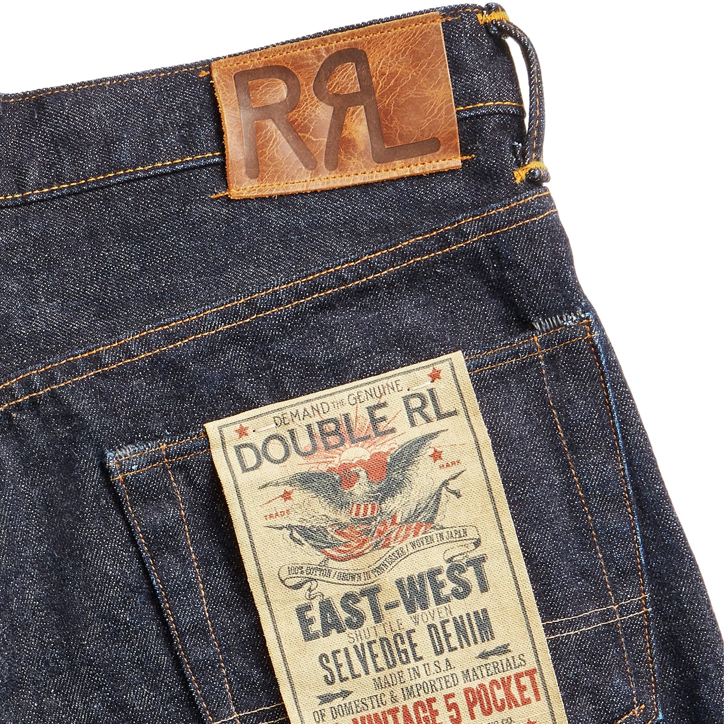 RRL By Ralph Lauren Vintage 5 Pocket East/West Selvedge Jean East / West Rinse